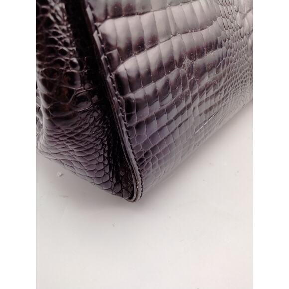Retta Wolff Vintage Croc Embossed Leather Bag-Made in Italy Dark Brown Dust Bag - Picture 8 of 16